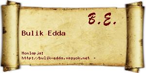 Bulik Edda névjegykártya